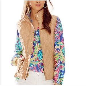 Lilly Pulitzer Blake riding quiltvest Cafe Latte